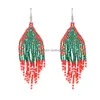 Dangle Lustre Bijoux De Mode De Noël Perles Glands Dangle Boucles D'oreilles Tissé À La Main Arbre De Noël Père Noël Colorf Perles De Riz Drop D Dhjb0