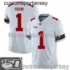 Stitched Justin Fields #1 Ohio State Buckeyes White NCAA 150th Jersey Custom any name number XS-5XL 6XL