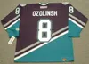 Ducks Anaheim Mighty 8 Sandis Ozolinsh 13 Teemu Selanne 9 Paul Kapiya 27 Scott Niedermayer 31 Guy Hebert Maglie da hockey personalizzate S51691707