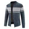 Mens Sweaters Autumn Cardigan Fashion Slim Knitted Sweatercoats Casual Patchwork Men Zipper Knitting Jacket Coat 221130