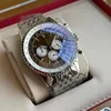 U1 Top AAA Breitl Montre Montre de luxe 48MM Nouvelle Qualité Montre B06 B01 Navitimer Chronographe Mouvement À Quartz Cadran Argent Hommes Acier Inoxydable Montres Hommes