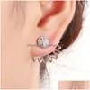 Stud Europa Joyería de moda Rhinstone Hollow Out Flower Stud Pendientes Lady Drop Delivery Dhzrv