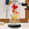 Piękno sztuczne różowe złoto Rosy Butterfly Flow Flash Ornament Glass Cover Cover Mother's Day Walentynki Kwiaty BH8042 Tyj