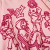 Мужские толстовки с капюшоном Мужская уличная одежда Розовая толстовка с забавным мультяшным рисунком Осень Harajuku Аниме Пуловер с капюшоном Хип-хоп Хипстер 221130