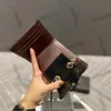 كلاسيكيات Mini Trifold Cross Body Pags Caviar Leather Calfskin/Lambskin Gold Metal Hardware Matelasse Card Card Card Card Sacoche 11.5x10.5cm