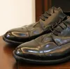 Handgefertigte Goodyear-Herren-Oxfords aus echtem Leder, formelle Business-Schuhe, Herren-Derby-Brogue-Loafer