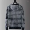 Men's Jackets Cotton Arrival Large Fashion Super Autumn Men's Hooded Knitted Jacquard Plaid Jacket Plus Size XL 2XL 3XL4XL 5XL 6XL 7XL