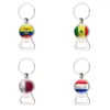 Nyckelringar 2022 Världslandsflaggor Bottle Opener Keychain Keyring Teams Fans Souvenir Promotion Gift Key Rings Holder 10st/Lot