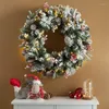 クリスマスの装飾75cm冬の花輪のLEDライトホーム装飾年のおなじみ人工大きな花輪装飾室の装飾品ペンダント