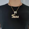 Topbling Custom Charm Name Letter Pendant Necklace 18k Real Gold Plated for Women Girl Gift