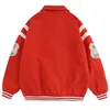 Kurtki męskie High Street Baseball Jacket Men Kobiet Letter Hafdery Retro Hip Hop Płaszcz Kolor Block Para Casual Motorcycle Bomber 221129