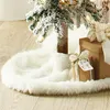 Décorations de Noël blanc flocon de neige arbre jupe fausse fourrure tapis pour Happy Year 2023 décor à la maison tablier de Noël ornement Navidad Noel 221130