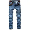 Jeans jeans designer de moto moto motocicleta reta para o tamanho 42 outono mola punk rock streetwear andando cal￧as de joelho 221130