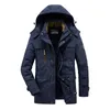 Mens Down Parkas Winter Military Casual Fleece WARM AVSKRIVA HAT MEN VINDOSKT Fashion Windbreaker Cotton Jacket 221129