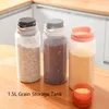 Storage Bottles 1PC 1.5L Plastic Food Box Dried Grains Tank Jars Kitchen Cookie Sealed With Screw Cap And Graduated Cup