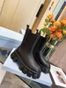 2023 Luxury Women Martin Boots Monolith Brushed Leather Boots Ladies Leathers Nylon Booties Fashion Platform Chunky Heels Combat Boot Sneakers