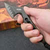 ML 6.18インチミニ軸ナイフとhatch Z-Wear Stone Wash Blade Full Tang SteelハンドルKydexカッターツール付きの小さなx