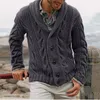 Maglioni da uomo Cardigan invernale tinta unita Collo sciallato Cappotto casual lavorato a maglia abbottonato 221130