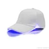 Casquette de baseball à LED coton noir blanc brillant casquettes à billes lumineuses à LED brillent dans l'obscurité réglable Snapback chapeaux chapeau de fête lumineux WCW183