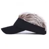 Berretto da baseball berretti con finto stile capelli visiera parasole divertenti parrucchino cappelli da uomo donna capelli a spillo cappello parrucca