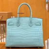 Birkinbag tous les sacs à main cousus en cuir crocodile du Nil 30 banquet sac à main Femmes de luxe grande capacité Ayw