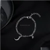 Braccialetti con ciondoli Gioielli di moda Fascino Sole Luna Bracciale magnetico in acciaio inossidabile Uomo Donna Coppie Amanti Bracciali Regolabile Ornam Dhczv