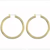 Hoop -Ohrringe dicke Rohrgold f￼r Frauen Edelstahl Minimalist Classic No Fade Schmuck 2022