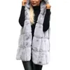 여자 조끼 가짜 모피 세련된 단색 여성 조끼 재킷 편안한 코트 허리 꽉 겉옷