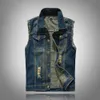 Gilet da uomo Arrivo Casual Couverture Colletto Corto da uomo Monopetto Gilet di personalità cool Giacca blu Spalla Gilet di jeans 221130