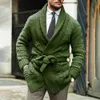 Hommes chandails à la mode Cardigan manches longues résistant au froid doux couleur unie taille Bandage tricoté pull manteau 221129