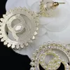 Dangle Ohrringe Designerinnen Frauen Luxusohrringe Designer Marke zwei Buchstaben Kristall Strass Strass Pearl Hoop Geometrische klassische Hochzeitsfeier mit Box Braut