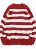 Мужские свитера осень зимняя стильная одежда полосатые пуловки корейская модная вязаная мужская длинная рукава y2k rewneck jumper 221129
