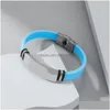 Charm Bracelets Fashion Jewelry Stainless Steel Sile Bracelet Mticolor Sport Drop Delivery Bracelets Dhpgc