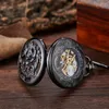 Карманные часы Gorben Mechanical Mens Lucky Phoenix и Dragon Skeleton Watch Antique Римские цифры