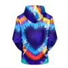 Heren Hoodies 2022 3D Print Creative Tie Dye Men/Vrouwen Cartoon Hoodie Persoonlijkheid Casual kinderen Fashion pullover kleding