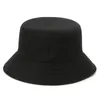 قبعة للجنسين سوداء اللون الصلبة على الوجهين بوب بوب البوب ​​الهيب هوب دلو القبعة الرجال نساء بنما شاطئ شاطئ الشاطئ غطاء الشمس