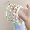 Hair Accessories Kids Girl Pearl Headband Children Streamer Baby Cute Princess Bow Headwear Born Hairpin Toddler Hairclip