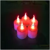 Night Lights Led Tealight Tea Candles Light Colorf Flickering Flicker Flameless Battery Operated For Wedding Birthday Party Christma Dhxwj