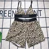 Leopard Print Womens Sling Vest Shorts Swimwear Suits Designer Bikinis Sports Bra 2pcs Sets Fashion Sexy Yoga Wear