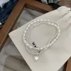 Link Bracelets Fashion Light Luxury Niche Exquisite Double-layer Love Pearl Bracelet High-end Design Jewelry Wedding Party Gift Bead