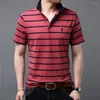 Polo da uomo Camicia da uomo Polo da uomo in cotone traspirante Hosre Modello 2022 Summer Business Design a strisce Manica corta Para Hombre F8869