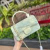 Womens Trendy Top Hand Totes Gewatteerde Tassen Classi Mini Mood Flap Lamsvacht Portemonnee Goud Metalen Hardware Gematelasseerde Keten Crossbody Shoul290y