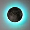 Wall Clocks 16 Colors 3D Print Moon Globe Lamp Glowing Clock Remote Night Light For Home Bedroom Decor Children