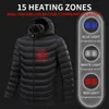 Jaquetas para homens 15 áreas jaqueta aquecida USB Womens Winter Aquecimento elétrico ao ar livre Esportes de revestimento térmico de casaco térmico Colete a calor 221129