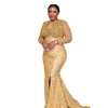 Arabski Aso Ebi luksusowe sukienki wieczorne syreny eleganckie perły plus size z koralikami formalne wieczorne impreza druga przyjęcie urodzinowe suknie zaręczynowe sukienki