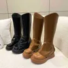 Stiefel Kleid Schuhe Herbst Winter Frauen Schwarz Dicke Untere Plattform Mode Lange 2023 Ytmtloy Kniehohe Botines De Mujer Platz ferse 1