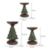 Candle Holders Realistic Shape Xmas Tree Table Holder Christmas Ornament Candlestick Desktop Living Room Decor Crafts 2022