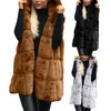 Women's Vests Faux Fur Stylish Solid Color Women Vest Jacket Comfortable Coat Waist Tight Outerwear