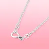 Chains Chunky Infinity Knot Chain Necklace 925 Sterling Silver Original Jewelry For Women Men Gift N120