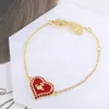 Moda de luxo VV Jóias Ocidental Saturn Heart Bracelet Diamond esmalte 18K Gold Batilhed 925 Sterlling Silver Women Designer Design Lady Premium Bracelet Girl Girt Gift